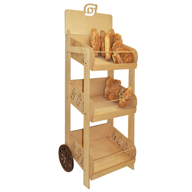 Wooden Mobile Bread Cart-618