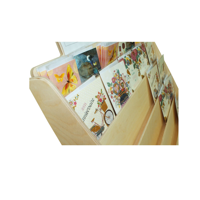 13-Tiered Wooden Floor Greeting Card Display with Header - SKU: 599
