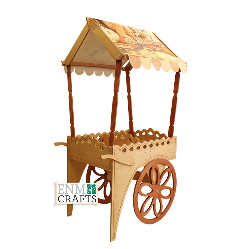 Wooden Mobile Canopied Cart- SKU: 541