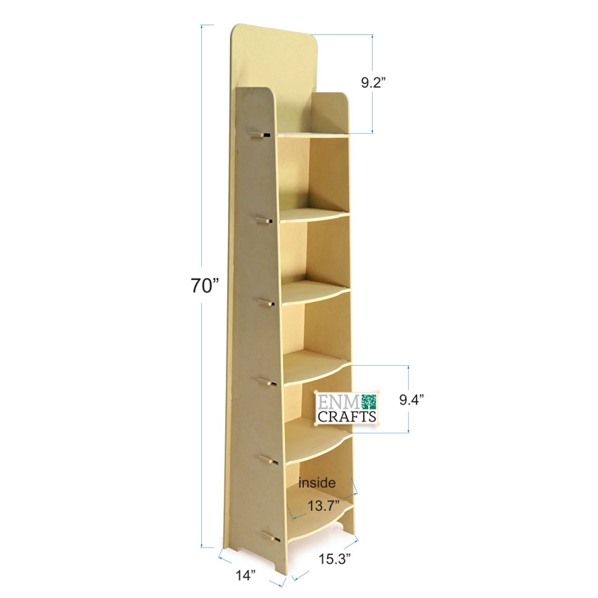 6 Shelves Wooden Display Retail Rack-Ships Flat-Easy Assembly - SKU: 417