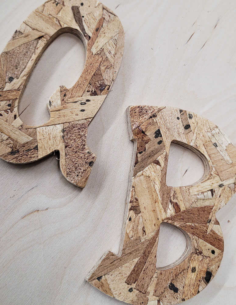 OSB Wooden Letters 7/16