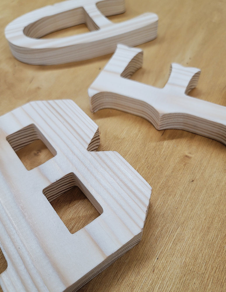 Pine Wooden Letters 3/4
