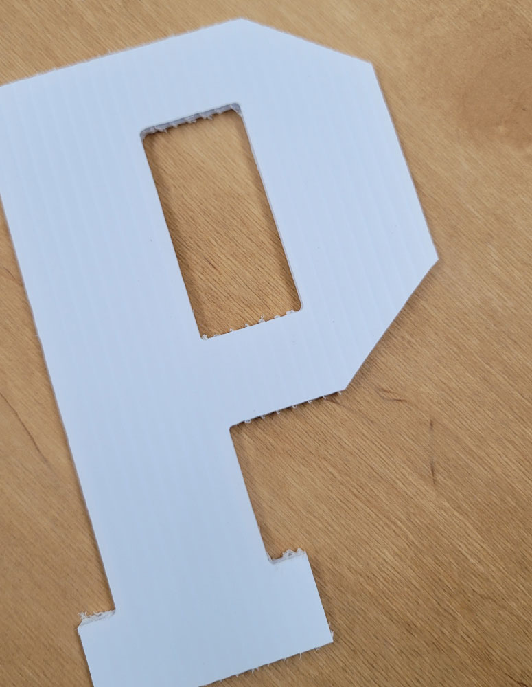 Corrugated 4mm Letters