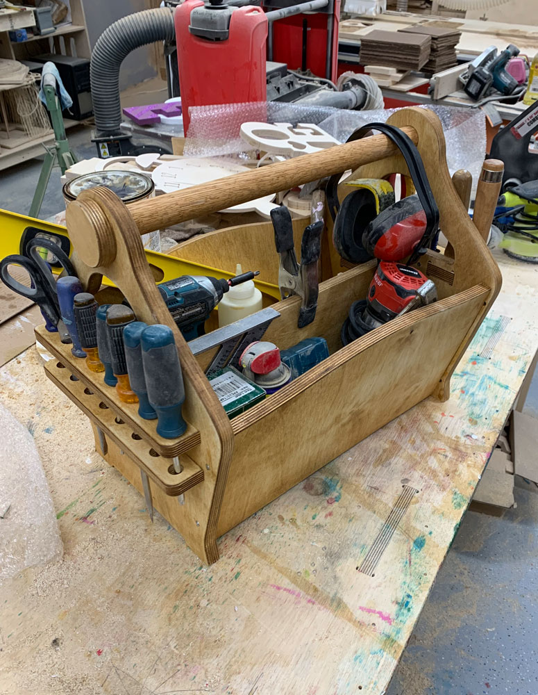 Wooden Caddy Tool Box