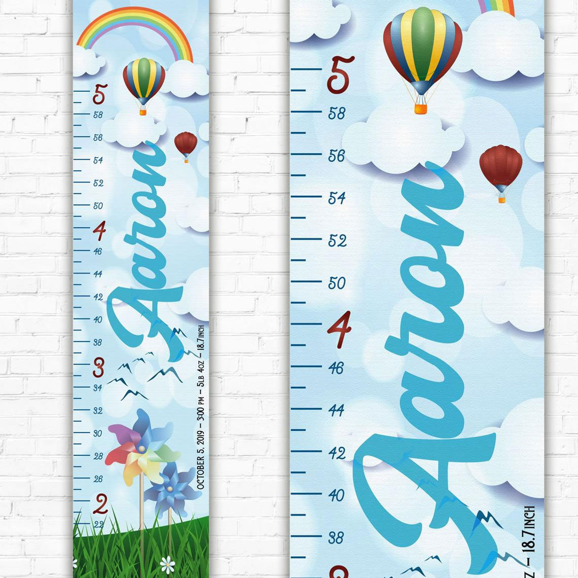 Meadow and Sky Design Growth Chart in Canvas