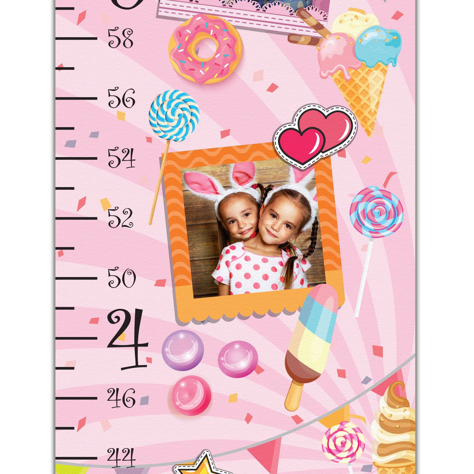 Sweets Growth Chart with Personalized Photos