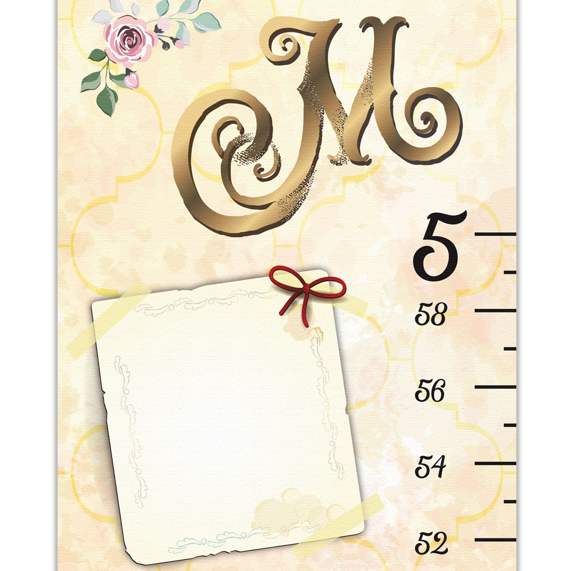 Floral Design Growth Chart with Personalized Photos