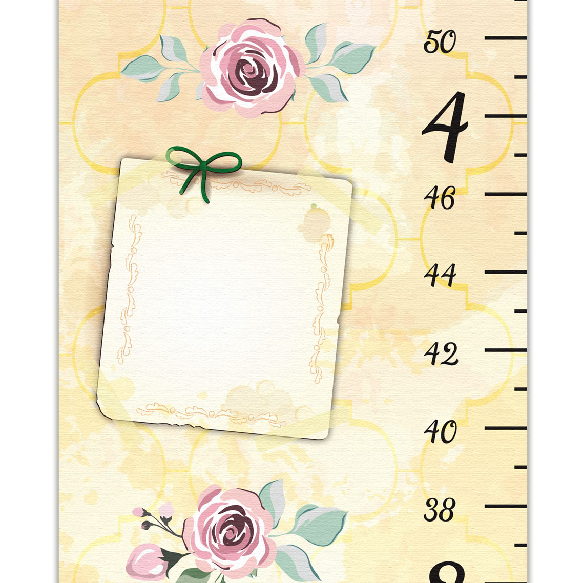 Floral Design Growth Chart with Personalized Photos