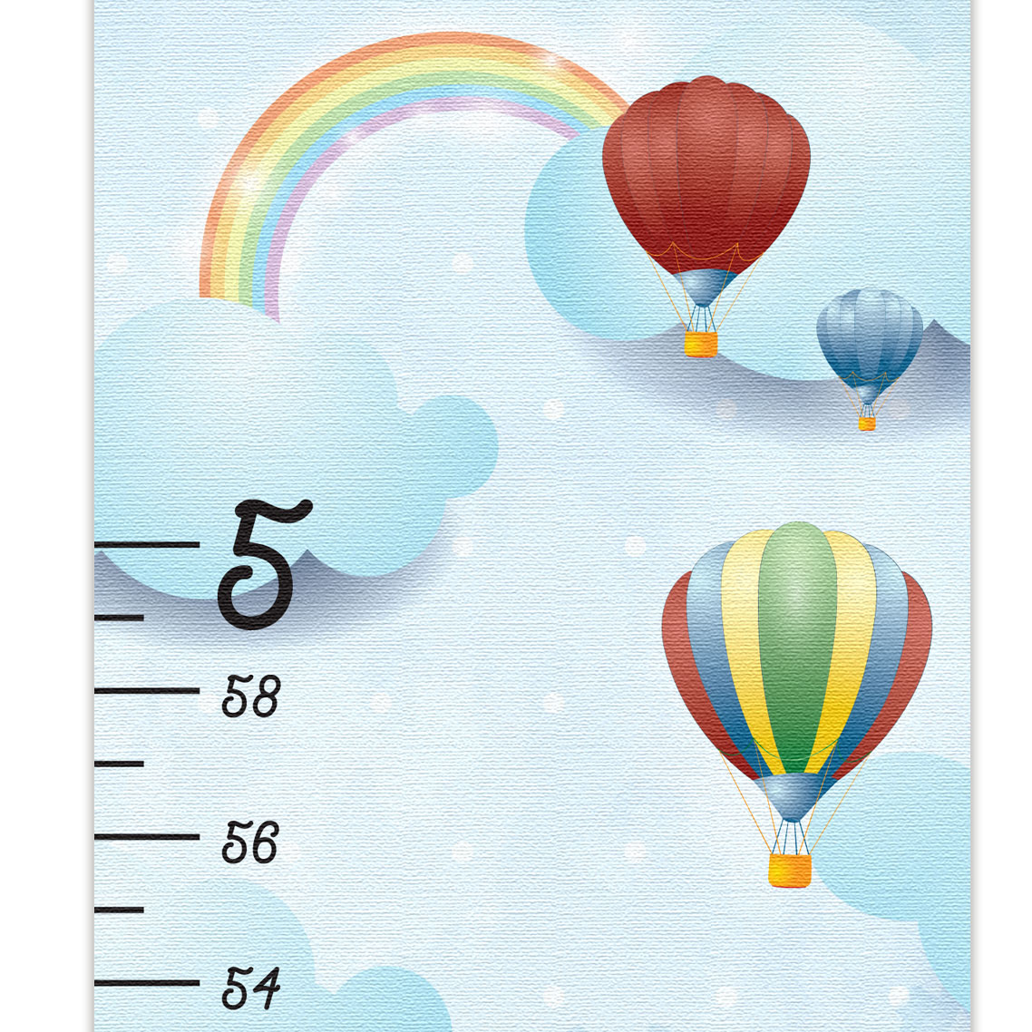 Rural Field and Sky Design Growth Chart in Canvas