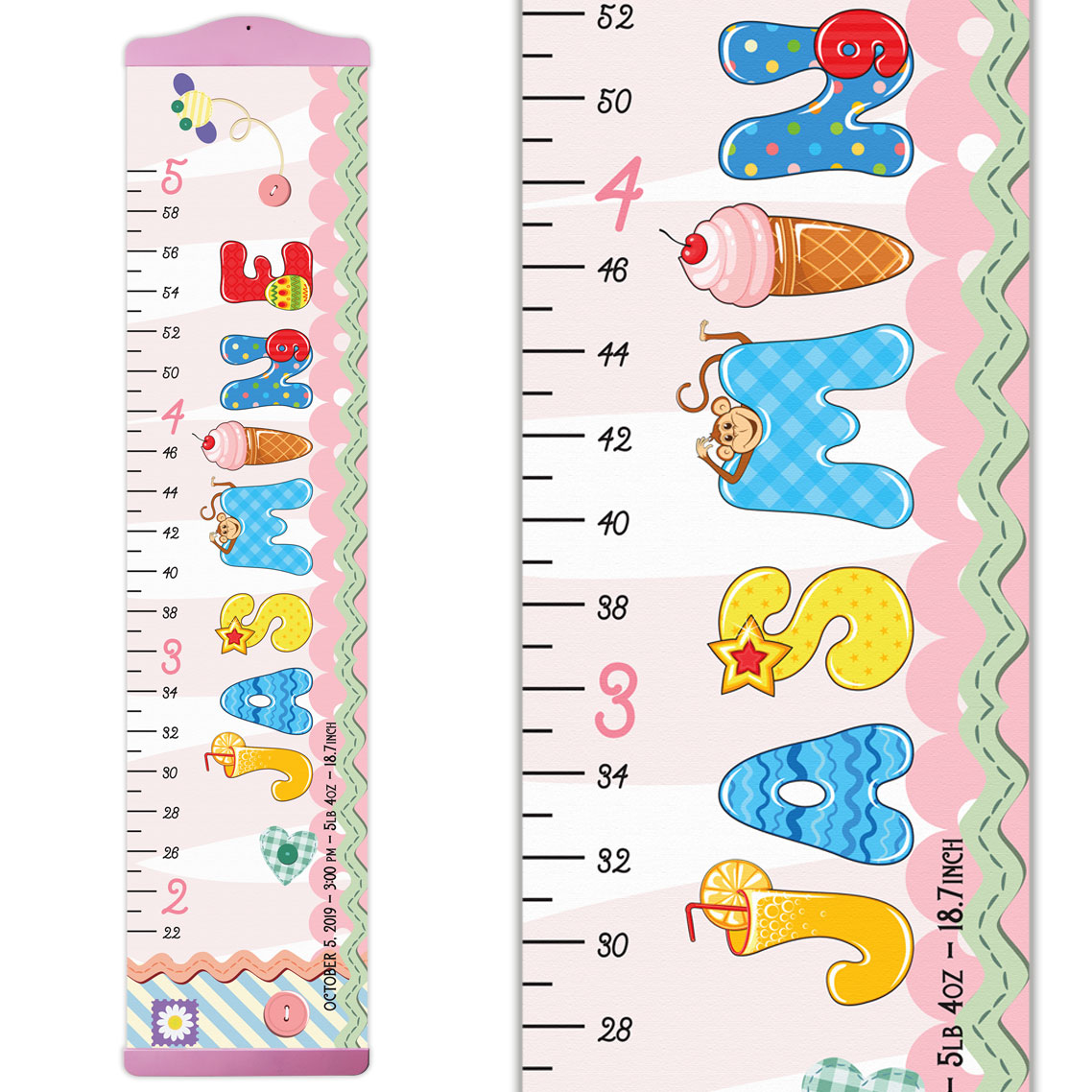 Creative Name Design Growth Chart in Canvas