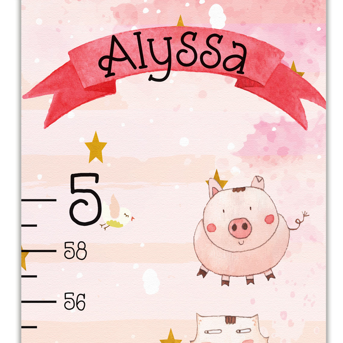 Cute Animal Design Growth Chart