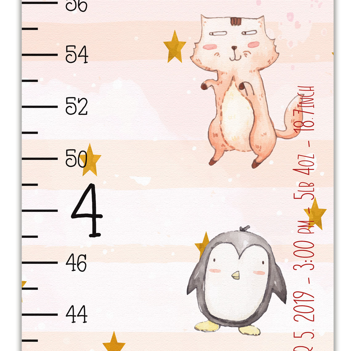 Cute Animal Design Growth Chart