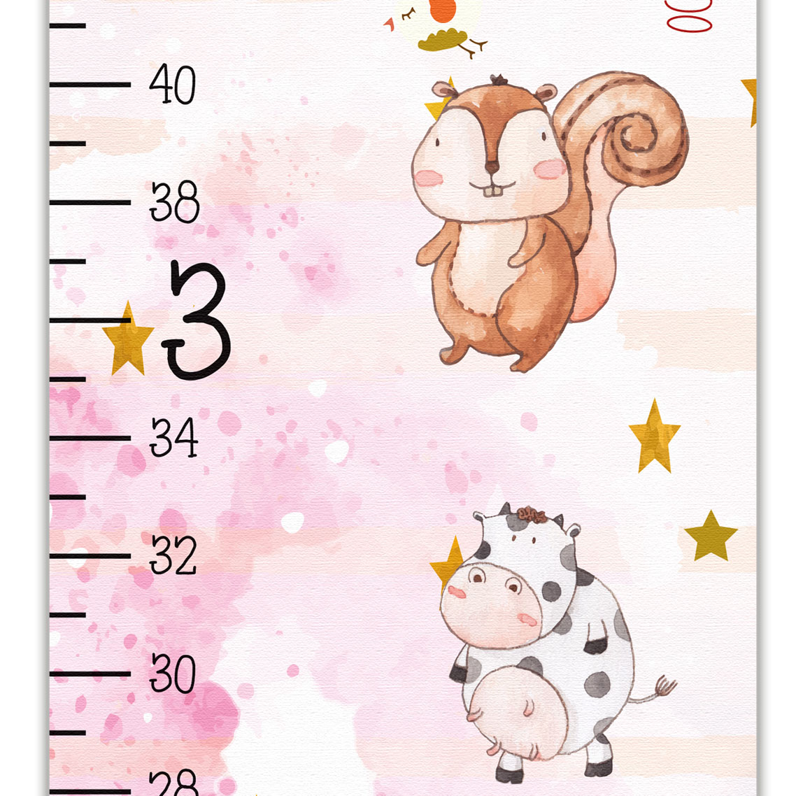 Cute Animal Design Growth Chart