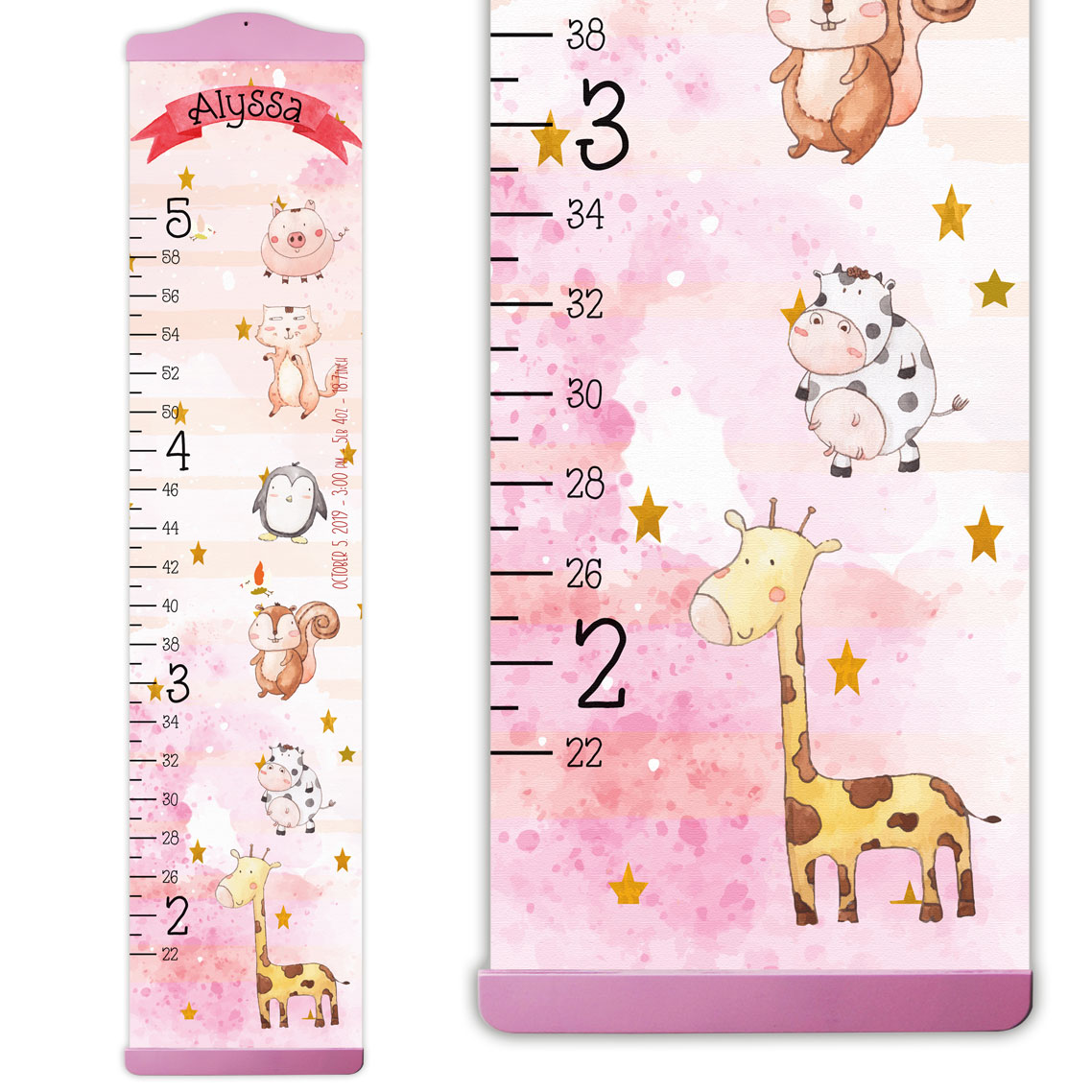 Cute Animal Design Growth Chart