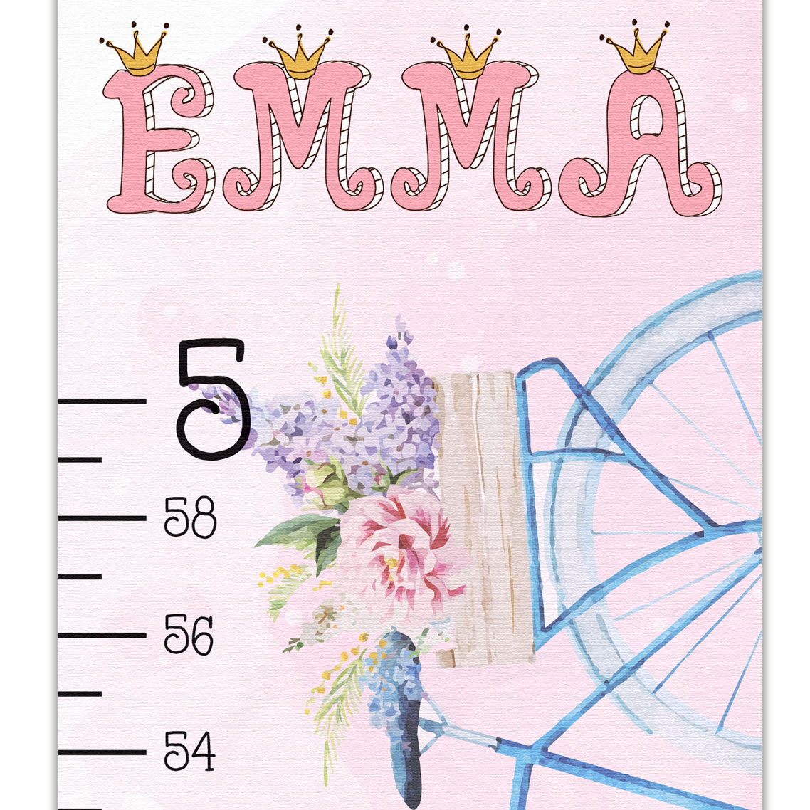 Beautiful Bicycle Design Growth Chart in Canvas