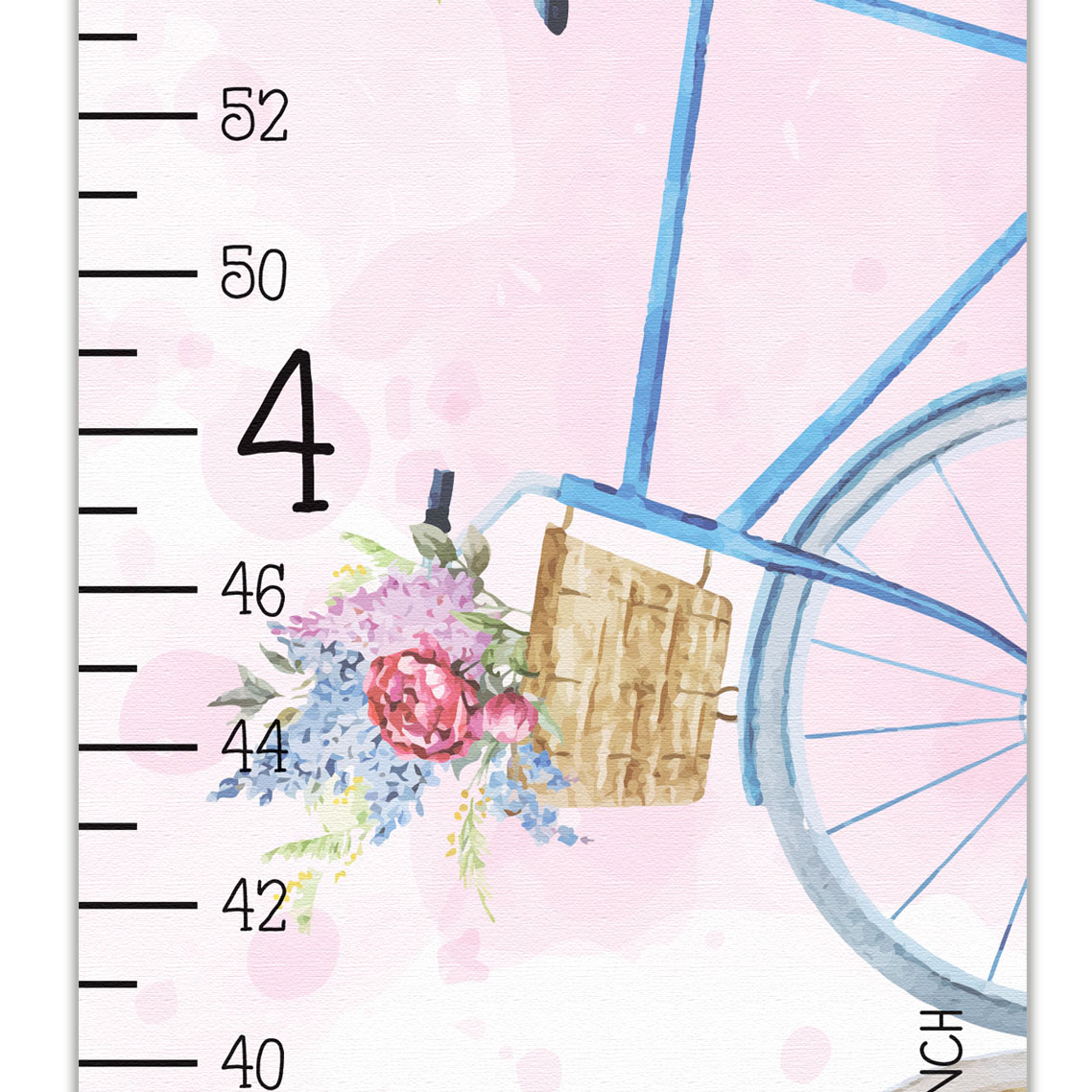Beautiful Bicycle Design Growth Chart in Canvas