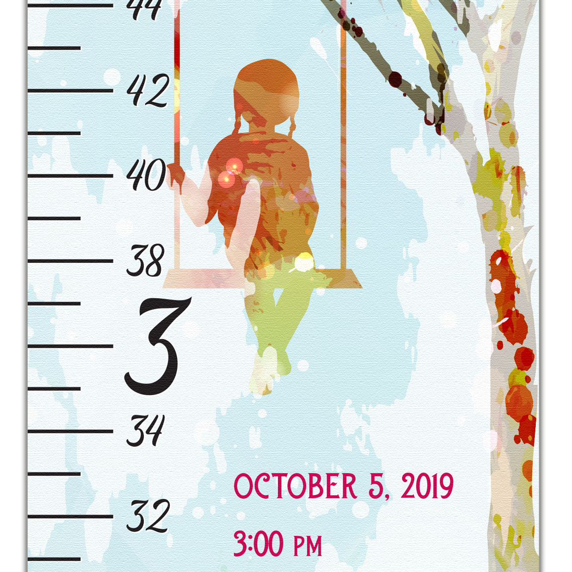 Tree and Swing Design Growth Chart in Canvas