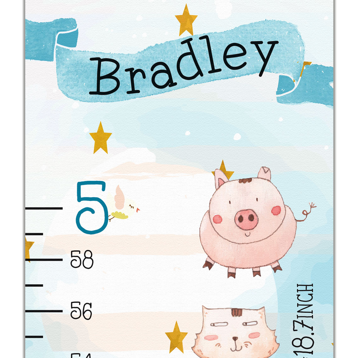 Personalized Animal Design Growth Chart