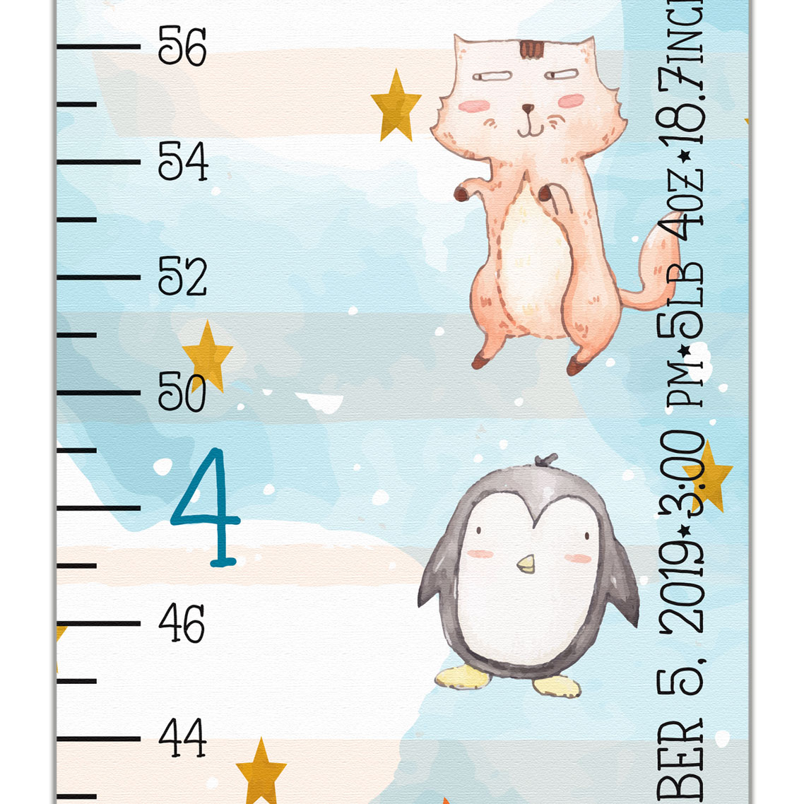 Personalized Animal Design Growth Chart