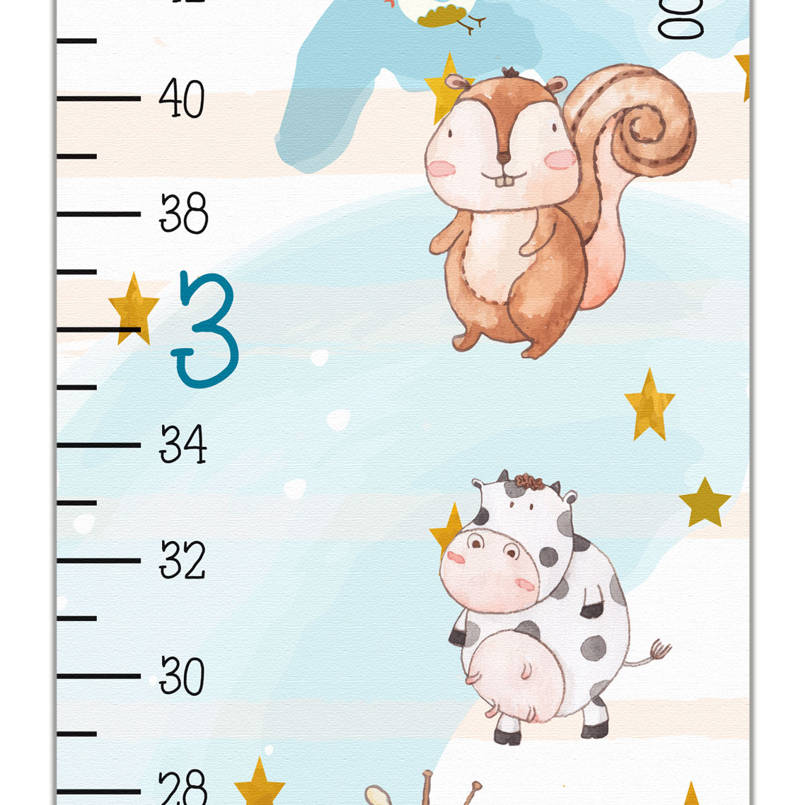 Personalized Animal Design Growth Chart