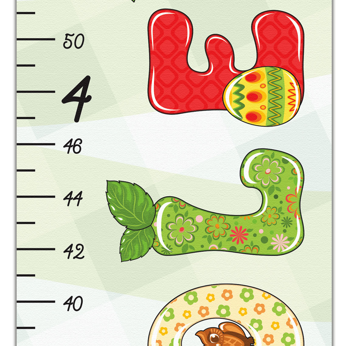 Original Letter Design Growth Chart in Canvas