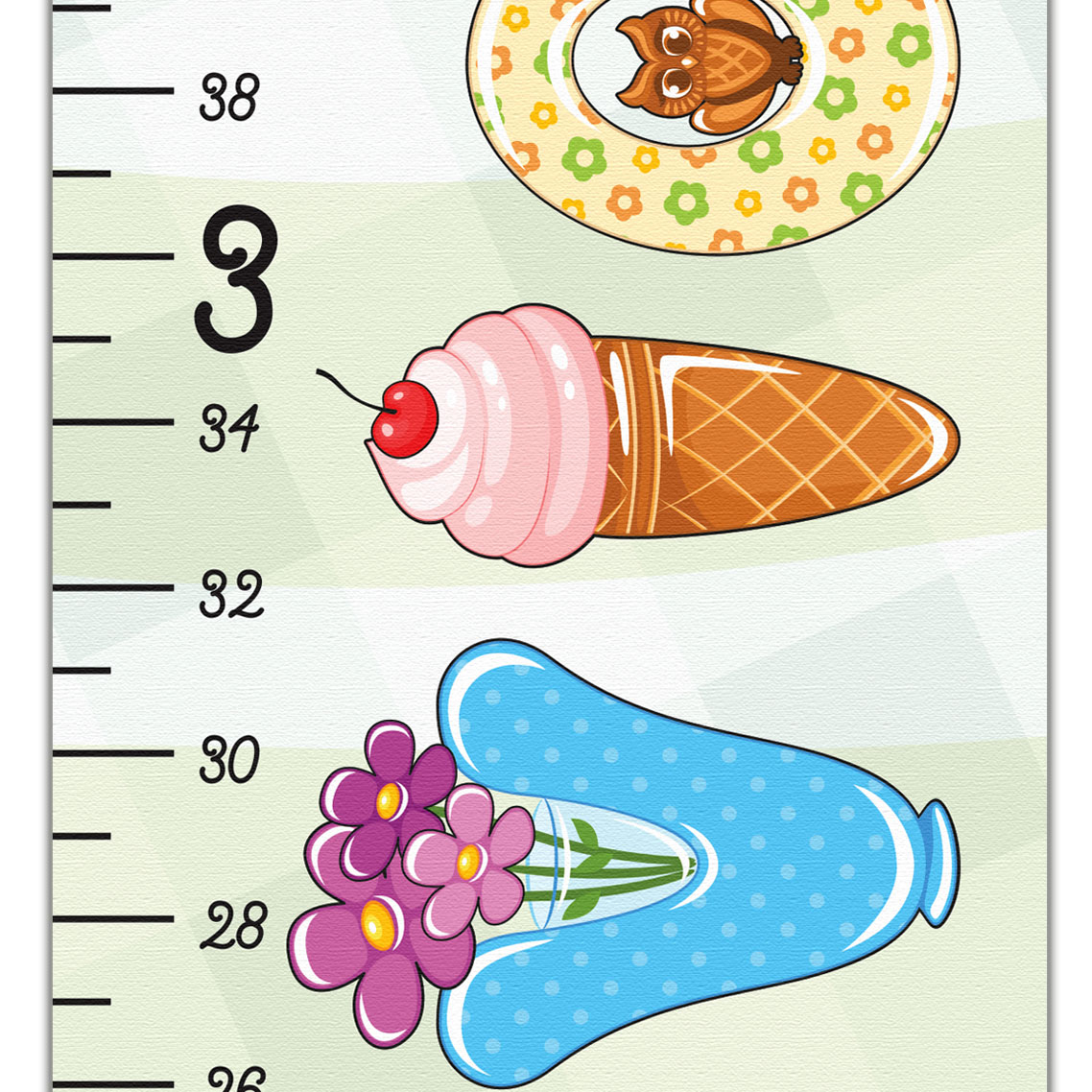 Original Letter Design Growth Chart in Canvas