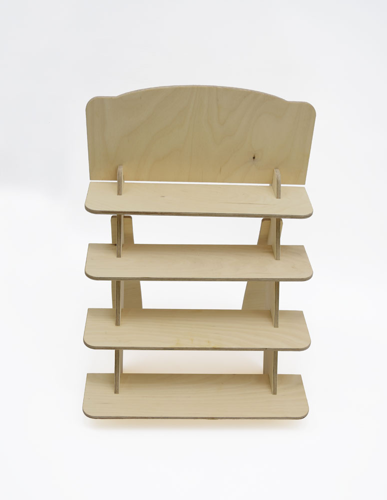 Counter Wooden Racks 4 Tier Scale Table top Wooden Rack, Flat Pack