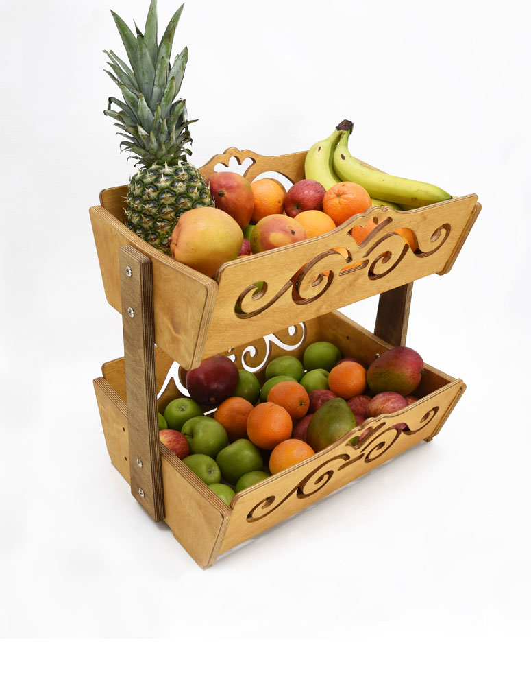 Large 2 Tier Fruit Basket, Kitchen Storage, Basket Organization, Vegetable Rack
