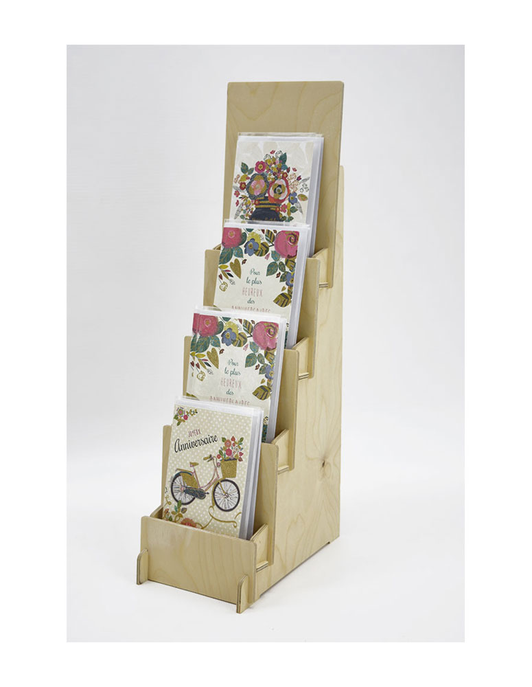 Greeting Card Display, Counter Top 4 Tier Rack for Craft Trade Shows