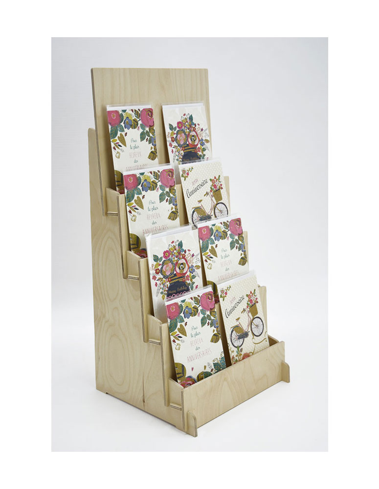 Large Greeting Card Display, Counter Top 4 Tier Rack for Craft Trade Shows