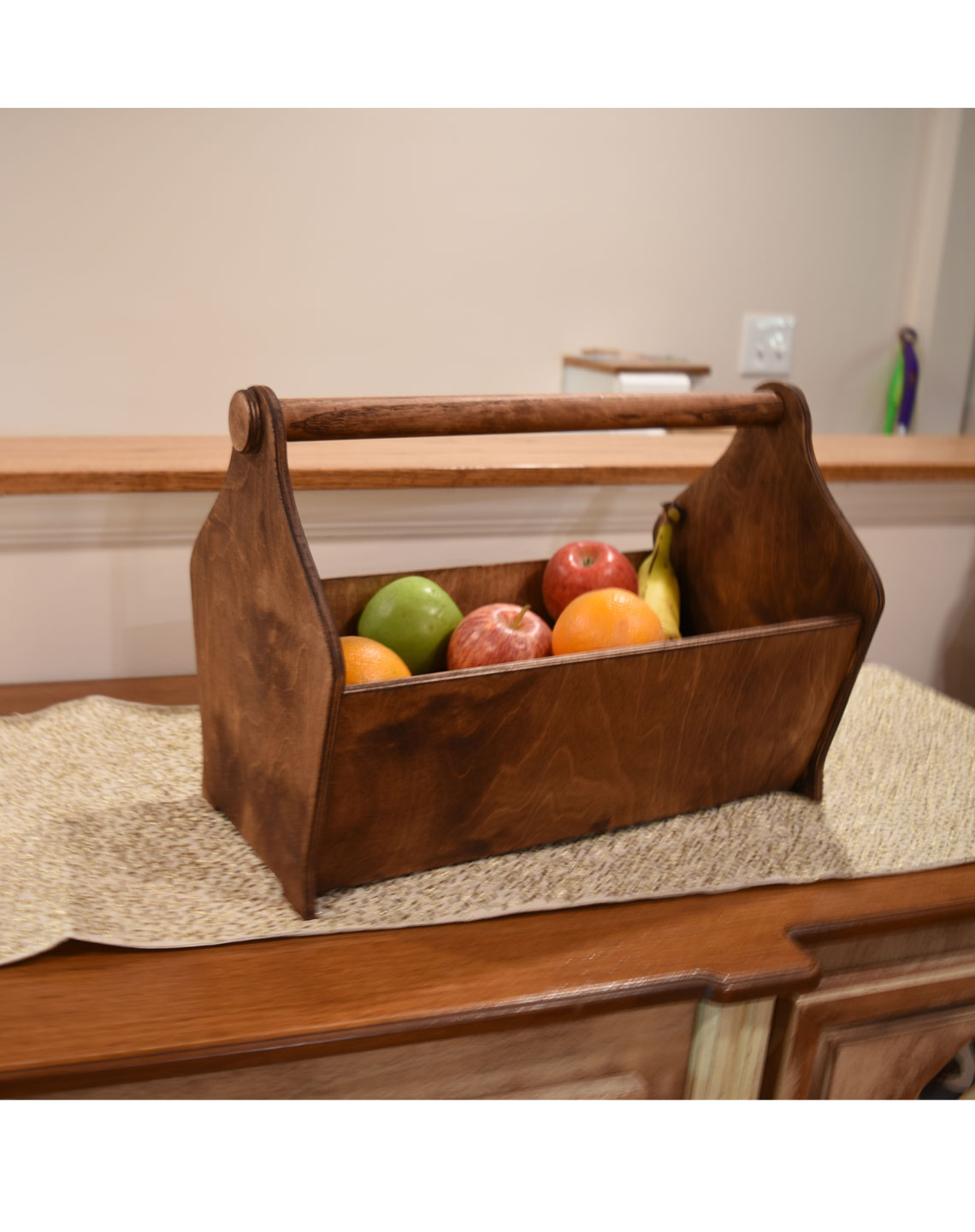 Wooden Caddy, Fruit Storage Basket, Kitchen Food Storage, Kitchen Organizer