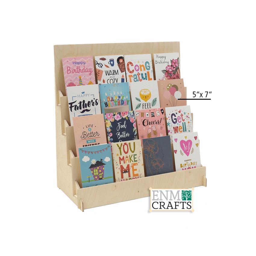 4 Tiered Greeting Card Display, 4 Cards across 5