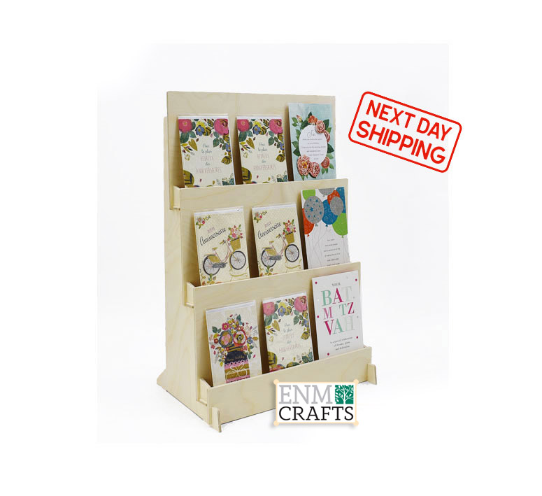 Greeting Card Display Stand, 3 Tiered XL CounterTop Rack for Craft Trade Shows - SKU: 804