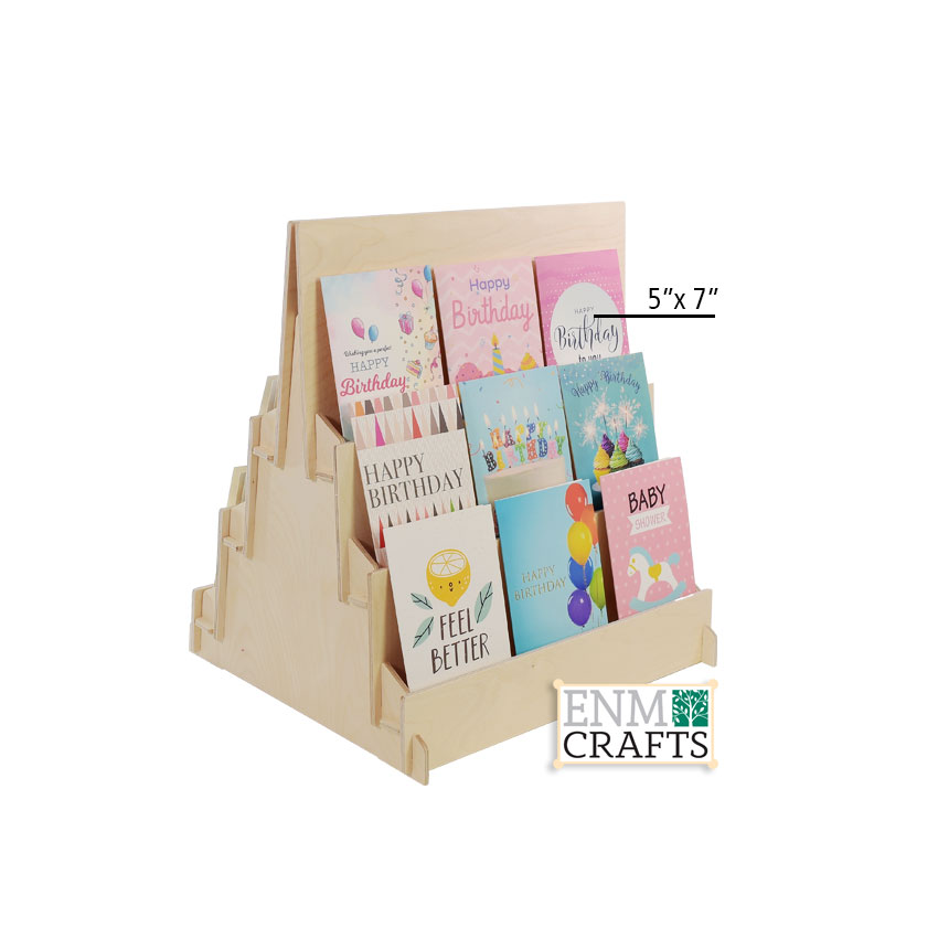 Double Sided 3 Tiered XL Greeting Card Display, CounterTop 3 Tier Rack for Craft Trade Shows - SKU: 860