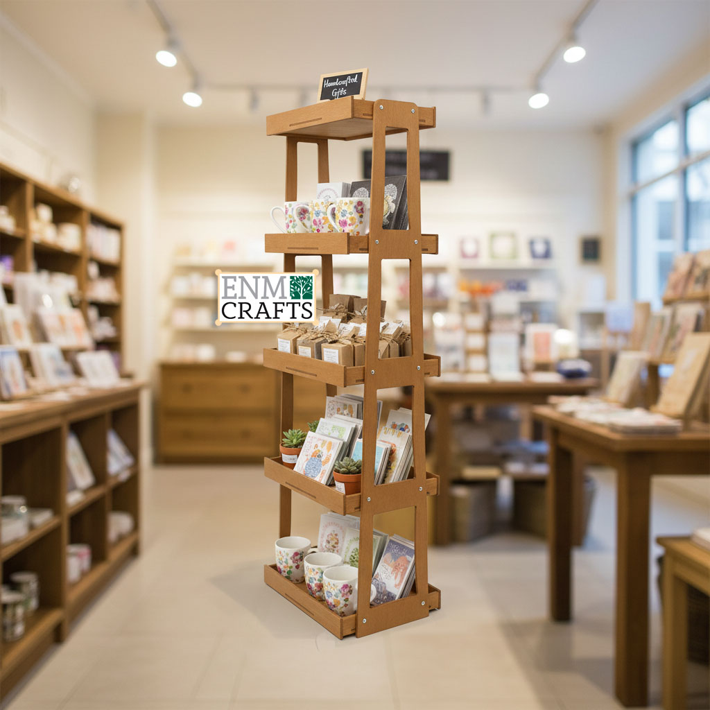 5 Tier Floor Display Rack, Retail Display Stand, Collapsible Shelving Unit, Free Shipping - SKU: 885