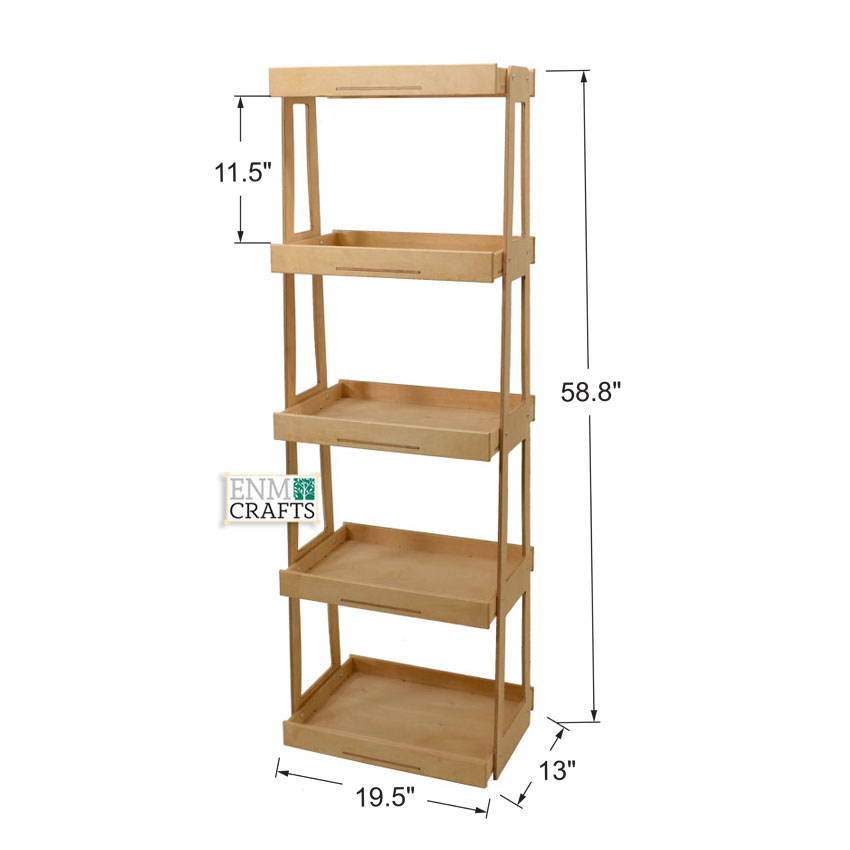 5 Tier Floor Display Rack, Retail Display Stand, Collapsible Shelving Unit, Free Shipping - SKU: 885
