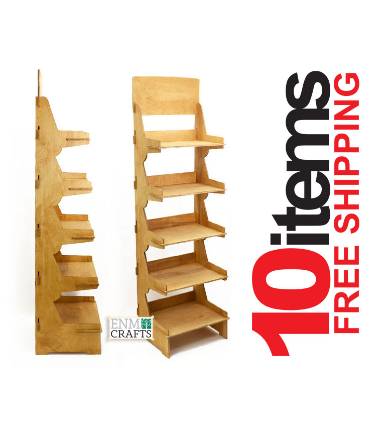 10 items, Retail Display Rack, 5 Tier Floor Display Rack, Collapsible Shelving Unit, Free Shipping