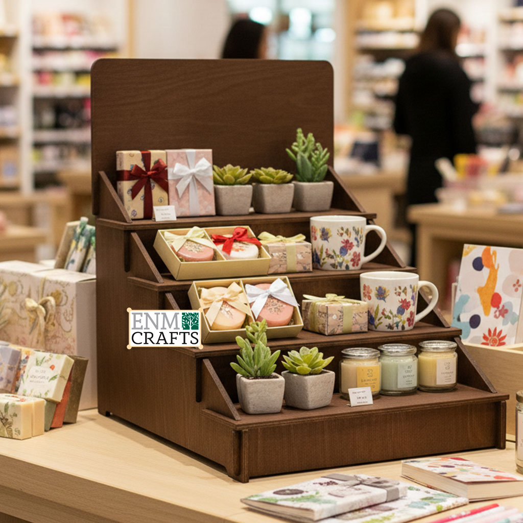 Craft Show Display 4-tier Wooden Countertop Rack, Product Display - SKU: 469