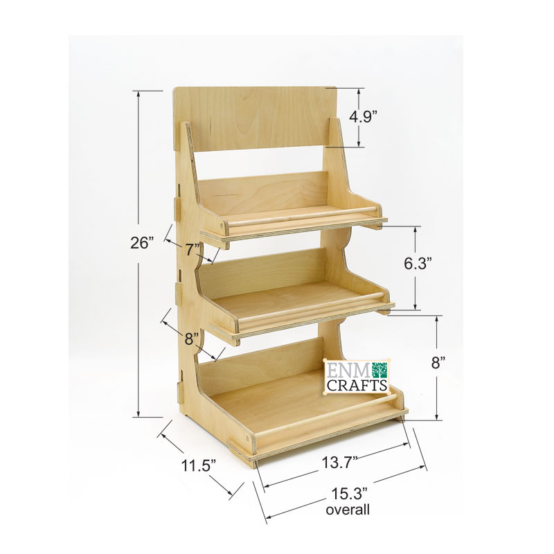 Craft Show Display 3-tier Wooden Table top Rack, Product Retail Shelf - SKU: 505