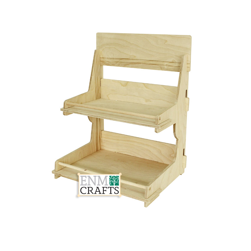 Craft Show Display Stand, 2-tier Wooden Countertop Rack, Product Display, Flea Market Display - SKU: 504