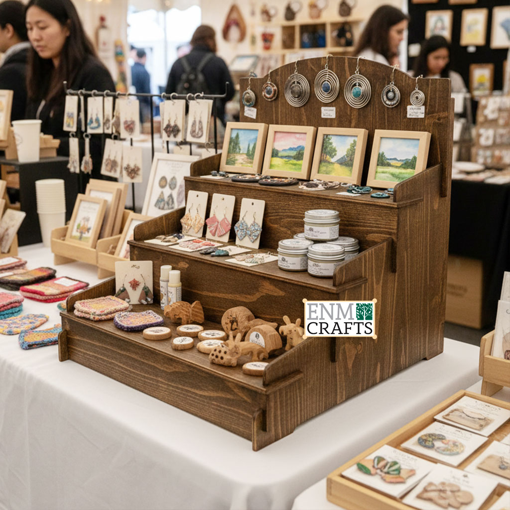 Vendor Display Stand, 3-tier Wooden Countertop Rack, Product Display Shelf - SKU: 796/3