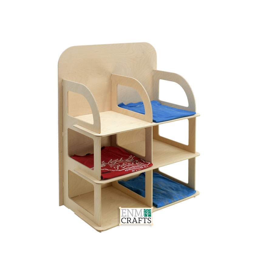 T-Shirt Wooden Display 3-tier, Wooden Table top Rack - SKU: 871B