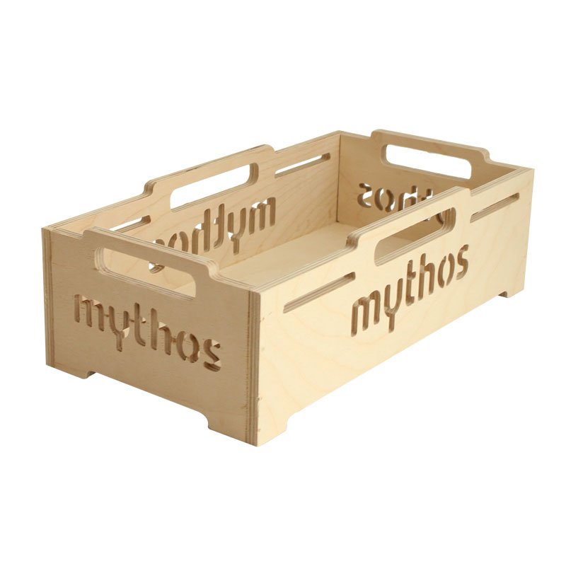Wooden Crate Rack with Handles and Personalized Cutouts - SKU: 596
