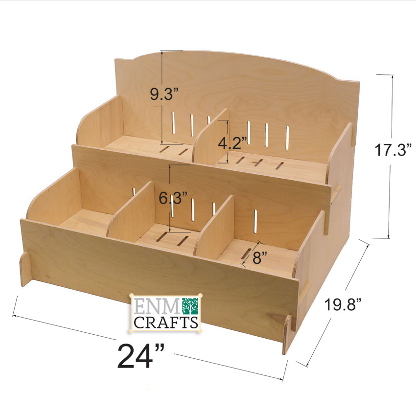 Bin Display Fixture, Wooden Display with Adjustable Dividers and Bin Length - SKU: 883