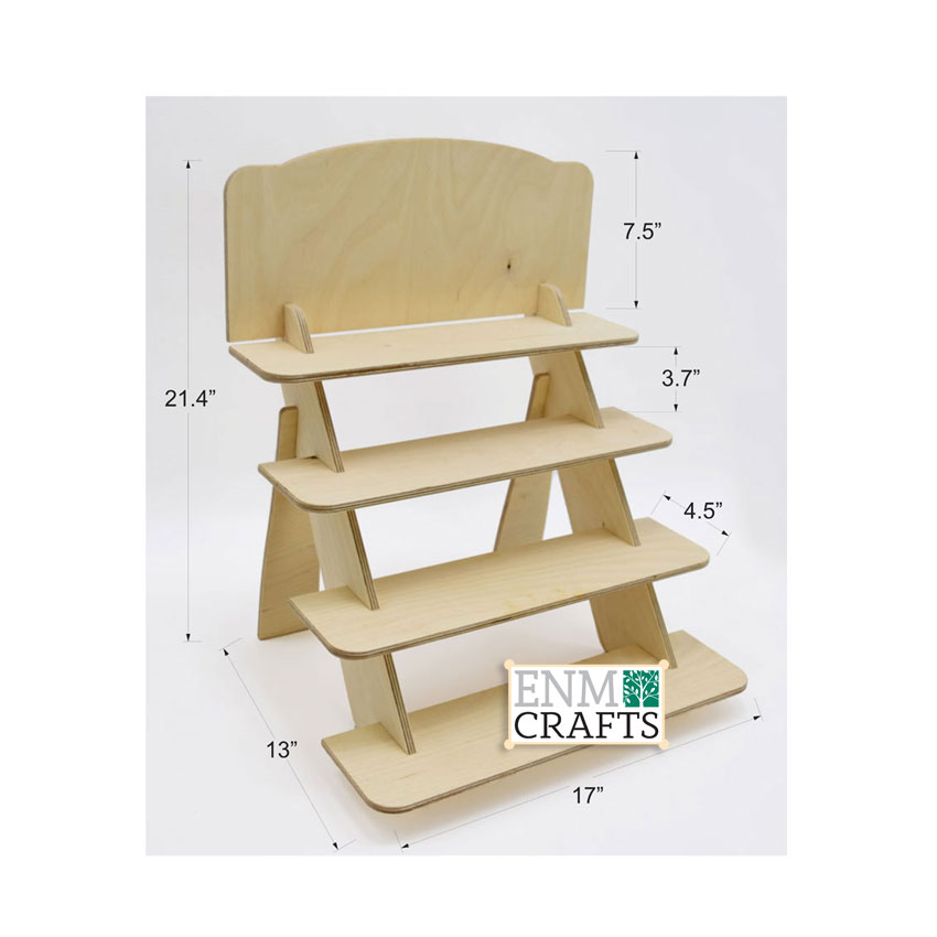 4 Tier Display Stand, Table top Wooden Rack, Booth Display, Farmers Market - SKU: 792/4