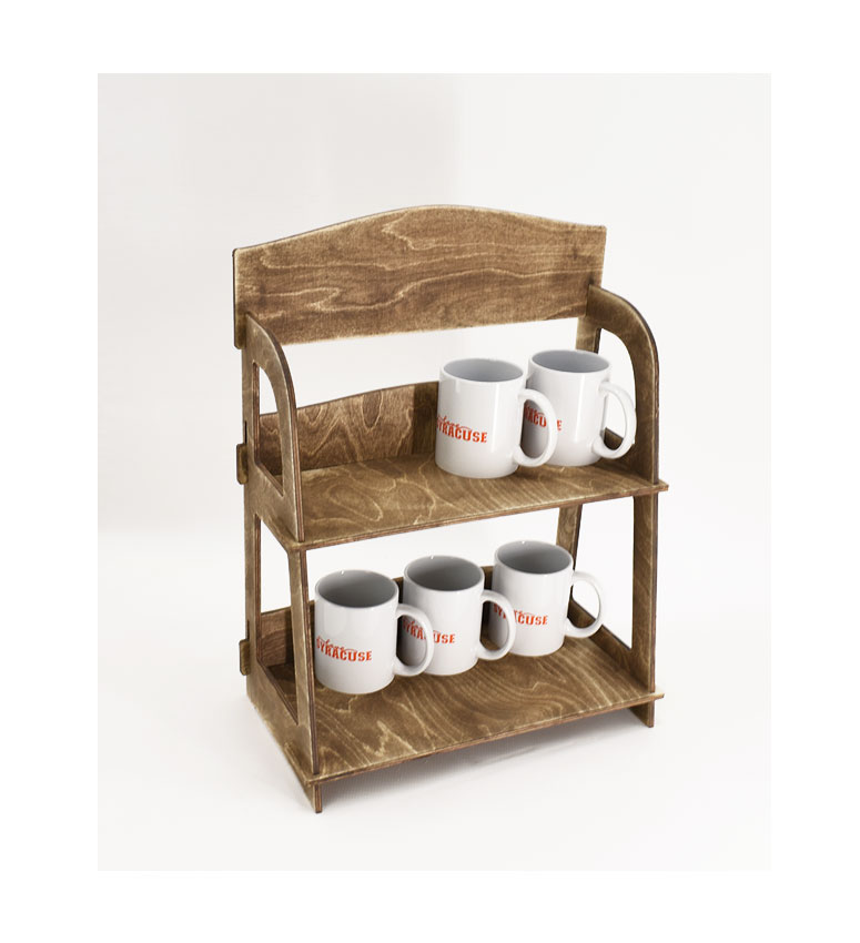 Mugs Display Stand 2-tier Wooden Countertop Rack, Product Display Rack - SKU: 822