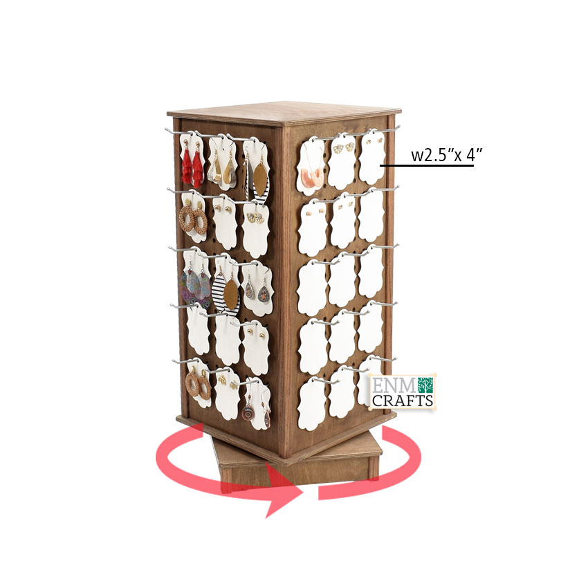 Spinner Display Stand, Pegboard Rotating Earrings Display, Spinning Retail Rack - SKU: 855