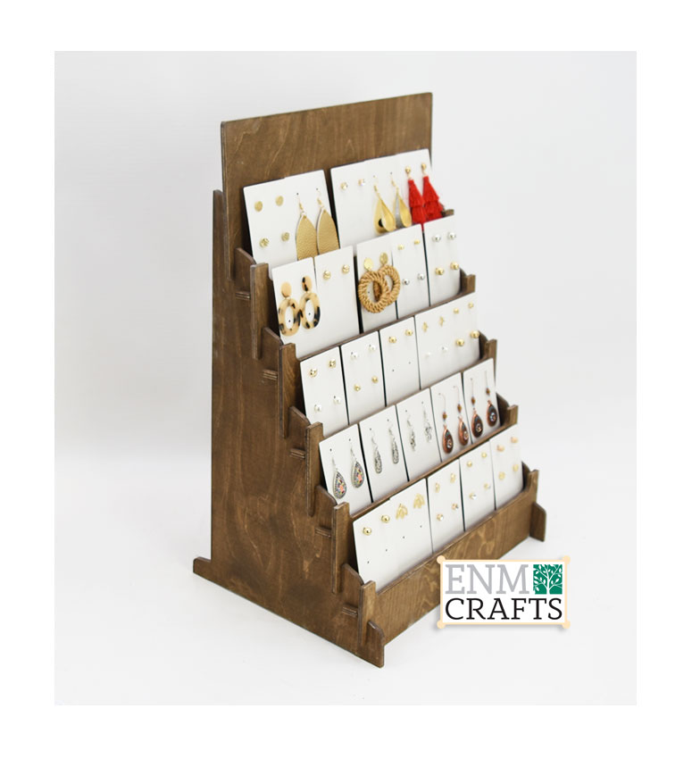 5 Tiered XL Earring Cards Display, Holds 25 Cards, CounterTop 5 Tier Rack for Craft Trade Shows - SKU: 830/25