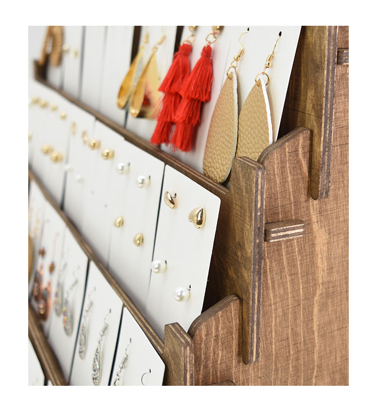 5 Tiered XL Earring Cards Display, Holds 25 Cards, CounterTop 5 Tier Rack for Craft Trade Shows - SKU: 830/25