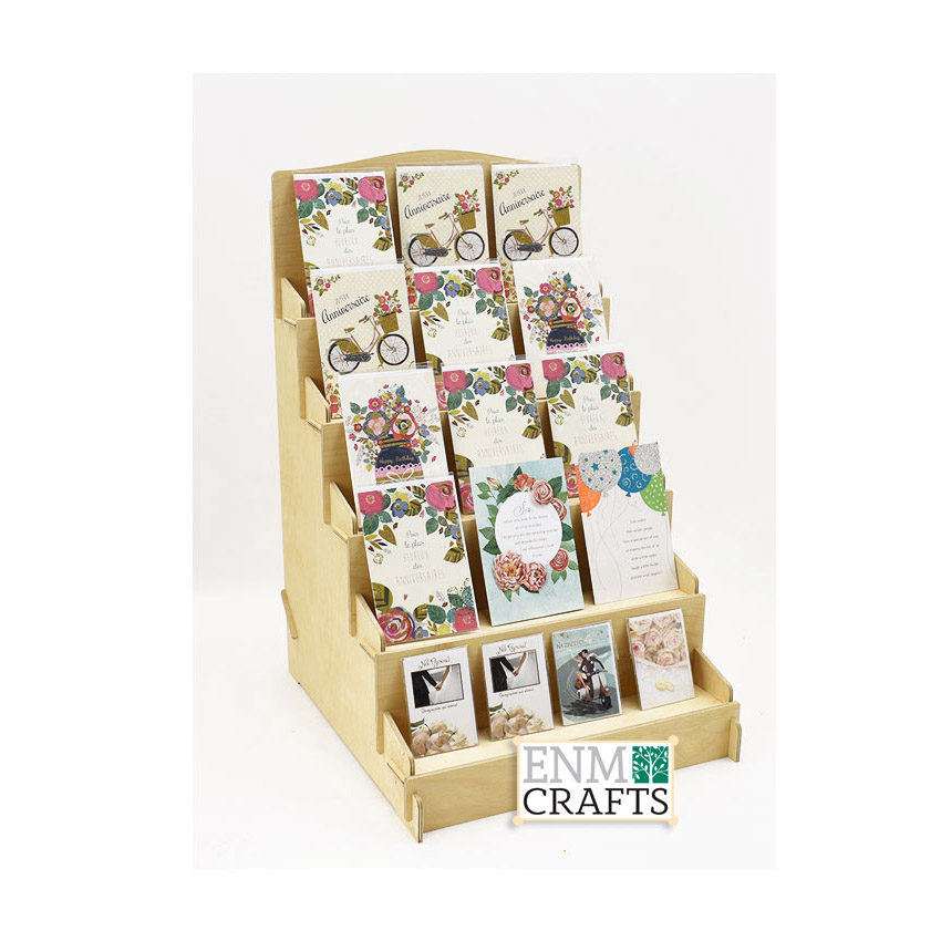 5 Tiered XL Wide Greeting Card Display, Counter Top 5 Tier Rack for Craft Trade Shows - SKU: 795/5